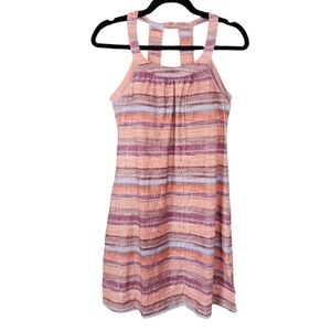 Prana Cantine Dress Terra Soleil Stripe Sleeveless Hiking Active Outdoor